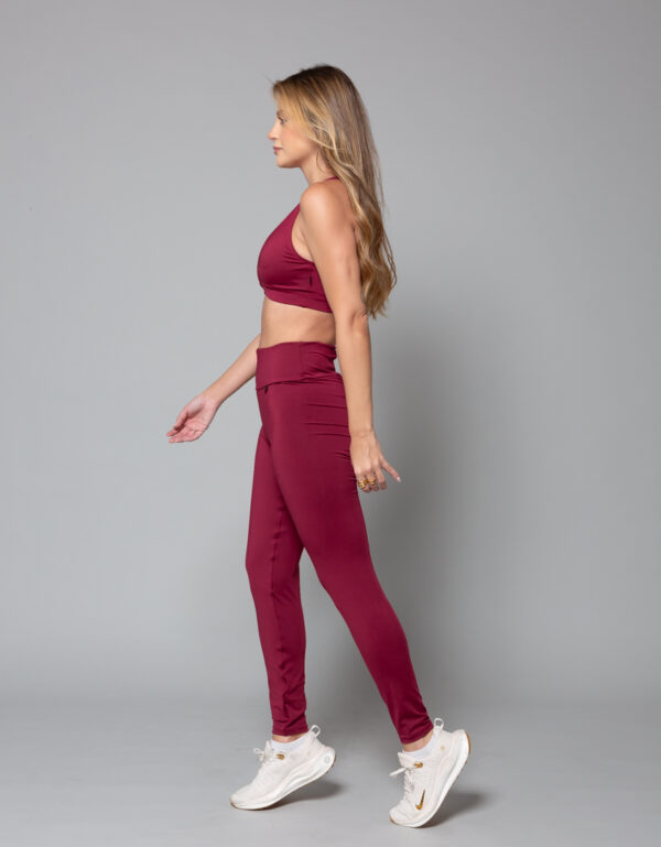 Conjunto Sport V Vinho Feminino (3) Conjunto Sport V Com Calça Feminino